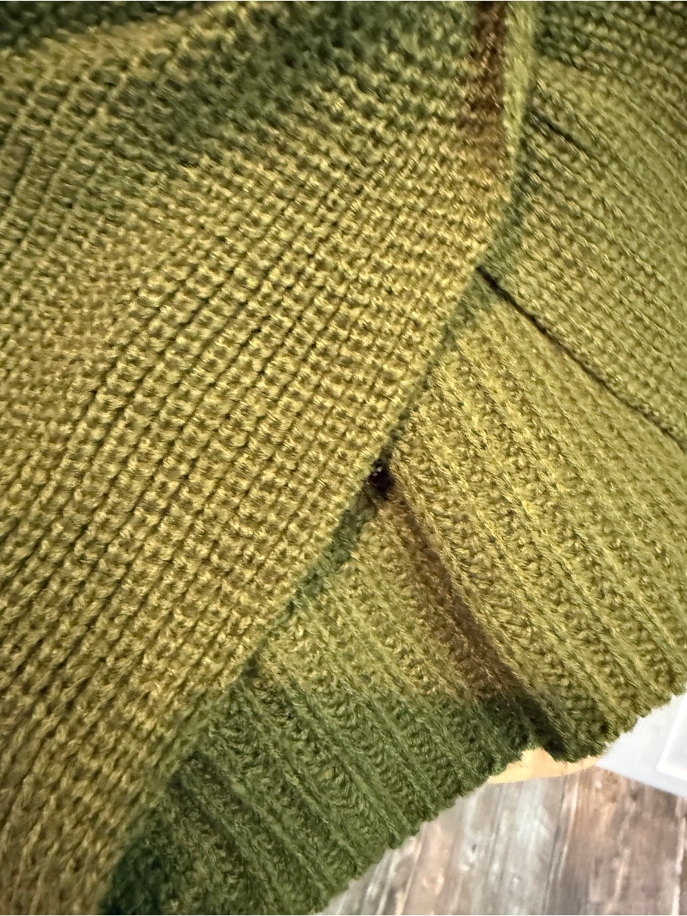Fashion Nova Olive Green Off-Shoulder Twist Knit Sweater - Picture 2 of 4